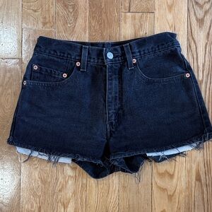 Vintage Rework Levi’s Black Denim Women's Shorts